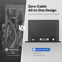 PC industriel sans ventilateur de 11,6 pouces, écran tactile capacitif Intel Celeron, ordinateur tout-en-un, dispositif d'affichage pour kiosque