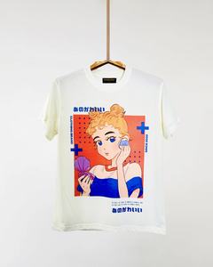 Camiseta de manga corta y cuello redondo en color crema y blanco con estampado por sublimación en la parte delantera (27) - Product Image 2