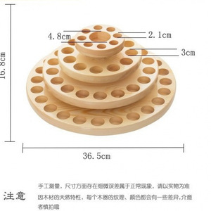 Support de présentation rond pour huiles essentielles, organisateur en bois de pin, à trois ou quatre niveaux, rotatif, pour rangement - Product Image 4