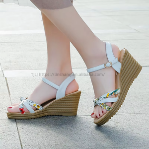 Sandales compensées tendance à imprimé poisson, grande taille, à talon haut, style romain, souples et légères pour l'été, le printemps et l'automne – Offre spéciale - Product Image 1