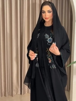 Robe musulmane pour femmes, Kaftan Dubaï, Abaya arabe avec logo OEM, Abaya ouverte pour femmes, Turquie