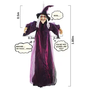 Halloween Voice Control Witch Large Hanging Ghost House Horror Decoration