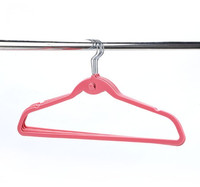 XIQI Premium 60-Pack Rose Rouge Velours Cintres Gain D'espace Garde-Robe Vêtements Suspendus Clips En Gros Tissu & Tissu Cintres