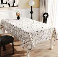 Nappe en PVC à motif géométrique marbré, imperméable, anti-taches, lavable, en vinyle, taille personnalisée pour la maison, l'hôtel, la décoration de banquet