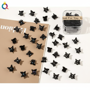 Elegante di lusso con perline a farfalla clip a scatto per ragazze e donne accessori di moda di tendenza stile fiocco di natale 5cm vendita calda all'ingrosso - Product Image 1