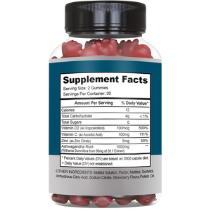 Biochealth GMP Ashwagandha Gummies <span class=keywords><strong>Natural</strong></span> Calm Suplemento para mujeres y hombres Sleep Stress Support Vitamins - Product Image 2