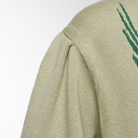 Pull décontracté pour femme à col en V, imprimé animal, en coton et laine respirants, tricoté à la machine, à manches bouffantes, printemps-automne, personnalisable OEM ODM