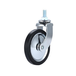 Ruedas universales de PP de 3 pulgadas, tornillo de doble rodamiento liso, ruedas de carro de mano silenciosas, estante de muebles de freno lateral, rueda Universal - Product Image 1