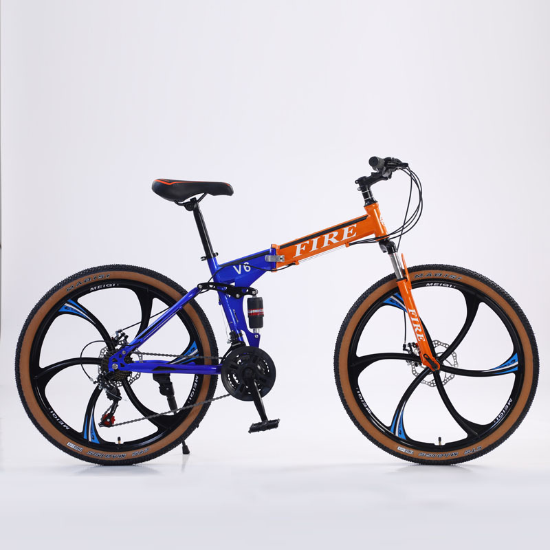 ล้อหกใบพัด 21 สปีด สีส้มและน้ำเงิน