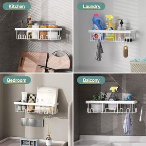 Étagère d'angle de salle de bain en acier inoxydable antirouille à 4 niveaux, étagère de douche de cuisine, organisateur de rangement pour salle de bain - Product Image 3