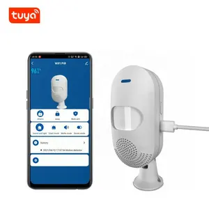 Detector de movimento interno com energia de USB e bateria, sensor de movimento Wi-Fi, alarme inteligente, aplicativo Tuya para desarmar, detector de movimento PIR