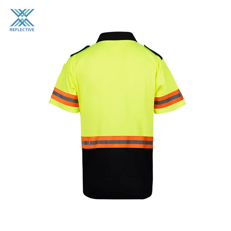 LX New Hi Vis Safety Polo T Shirt Reflective Safety Polo Shirt Short-Sleeved For Man