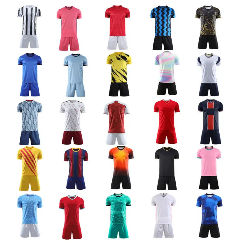 Yeni özel futbol kıyafetleri yüceltilmiş toptan erkek futbol forması kiti