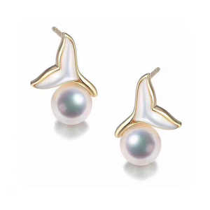 20621 S925 Silver DIY <b>Pearl</b> <b>Earrings</b> 6-8mm Beads with Empty Support Fish Tail 2021 New Collection Elegant DIY Jewelry Accessory - Product Image 5