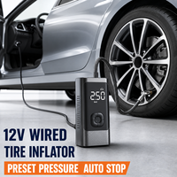 Compresseur d'air portable 12V pour pneus de voiture avec affichage numérique de la pression, fonction de préréglage et arrêt automatique