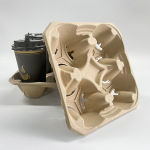 Portabicchieri Biodegradabile in Polpa di Carta, Vassoio Portabicchieri Ecologico Personalizzabile per Caffè da Asporto - Product Image 3