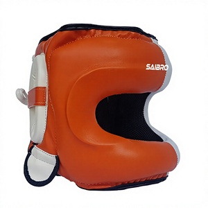Protector de Cabeza para Boxeo SAIBRO, de Cuero Vacuno Naranja, Protección Facial Completa, Equipo de Entrenamiento de Alta Calidad, Personalizable - Product Image 6