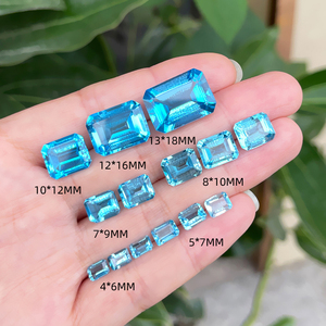 พลอยโทแพซสีฟ้าสวิสทรงเหลี่ยมแบบธรรมชาติ ราคาขายส่ง พลอยหลวม รูปทรงแปดเหลี่ยม พลอยโทแพซสีฟ้าสวิส - Product Image 6