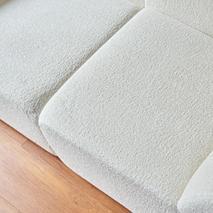 Ensemble de canapé sectionnel blanc en velours capitonné de luxe à deux places, mousse hautement compressée, moderne, luxueux, capitonné, villa, appartement - Product Image 3