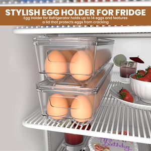 Clear Stackable PP <strong>Egg</strong> Containers 14-<strong>Egg</strong> Holders for Refrigerator Storage Convenient Bins for Fridge Organization Food Storage - Product Image 5