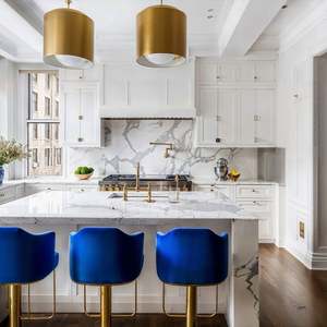 Armoires de cuisine blanches haut de gamme, style shaker, nouvelles, modernes, sur mesure, avec îlot central - Product Image 3