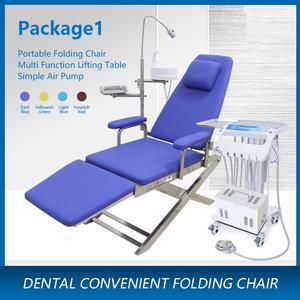 Unidad de silla <span class=keywords><strong>dental</strong></span> plegable portátil con bandeja de escupidera de acero inoxidable, luz móvil para equipos y accesorios de terapia oral - Product Image 3