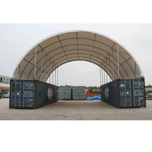 Harga terbaik industri gudang kontainer kanopi PVC kain bingkai baja pengiriman wadah tenda penampungan atap dengan pintu garasi - Product Image 1