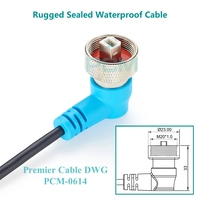 Außen winkel Rugged ized USB-B Stecker Stecker Stecker zu Stecker 90 Grad Wasserdichter Drucker Scanner Fax Kabel M20 1m für raue Umgebung