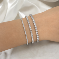 Bracelet tennis en or massif 18 carats avec diamants de laboratoire CVD ronds de 4 mm à quatre griffes, 10 carats, 6,5 pouces, fabrication de bijoux en gros