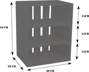 Insert de séparation à double flamme Blanc/Flammé Design Horizontal Étagère Boîte à chaussures 50X40X30 cm <span class=keywords><strong>Pomme</strong></span>/<span class=keywords><strong>Caisse</strong></span> à vin <span class=keywords><strong>en</strong></span> <span class=keywords><strong>bois</strong></span> - Product Image 2