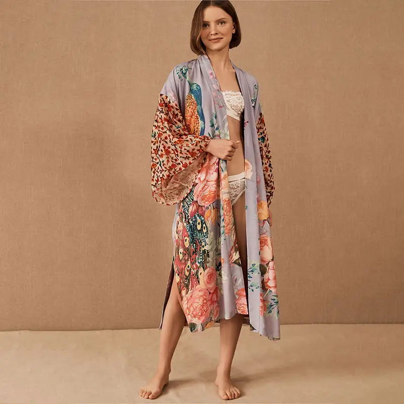 Plus Size Women Clothes Sexy V-neck Lady Loose Dresses, 2022 Boho Print Half Sleeve Dress Summer Beach Wear Long Kimono