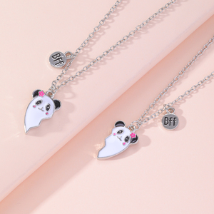 Neue Produkte BFF beste Freunde Serie niedlichen Panda Herzform Spleißen Halsketten Schwester Schmuck Dekoration - Product Image 5
