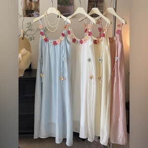 Vestidos de Mujer Estilo Resort con Estampado Floral 3D, sin Tirantes y con Tirantes Finos, a la Moda - Product Image 2