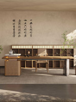 Table et chaises de thé Kung Fu en MDF – Combinaison simple, moderne, luxe léger, sensation haut de gamme – Table de conférence pour bureau, hôtel, école