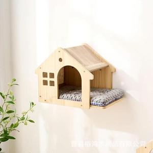 Wall Mounted Wooden Cat House With Scratching <b>Pad</b> For Small Cats Winter Use Multifunctional Pet <b>Bed</b> Shandong YH-251212 - Product Image 1