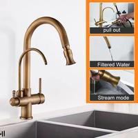 Robinet de cuisine classique en laiton avec double poignée, mitigeur mural eau chaude et froide pour salles de bain de style européen