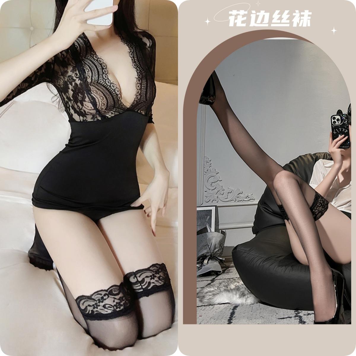 Black + black stockings