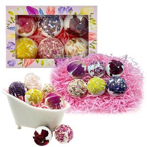 OEM Boules de sel de bain aux huiles essentielles d'extrait de fleurs sèches Coffret cadeau bombe pour bain moussant de spa à fleurs pour hommes et femmes - Product Image 6