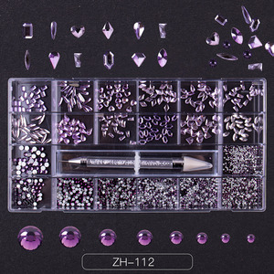 Cristales Decorativos para <span class=keywords><strong>Uñas</strong></span> <span class=keywords><strong>de</strong></span> Vidrio <span class=keywords><strong>de</strong></span> Alta Calidad, Marca Privada B1, Varias Formas, 21 Compartimentos, Adornos Planos para Arte <span class=keywords><strong>de</strong></span> <span class=keywords><strong>Uñas</strong></span>, Pedrería Elegante - Product Image 6