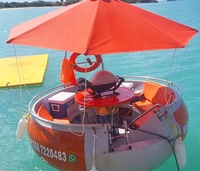 Bateau Donut KAIP Eco 250 cm pour 7-8 Personnes, Barbecue au Charbon de Bois ou à Gaz, avec Moteur Électrique ou à Essence