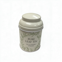 Boîte à thé ronde personnalisée en fer blanc, motif botanique, avec couvercle, pour thé en vrac, café, herbes, coffret cadeau