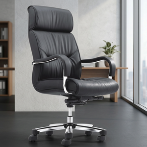 High Back Executive Office <b>Chair</b> <b>Black</b> Modern Swivel <b>Desk</b> <b>Chair</b> with Adjustable Height - Product Image 2