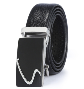 เข็มขัดหนัง PU สำหรับผู้ชาย แบบล็อคอัตโนมัติ หัวเข็มขัดแบบรัด ความกว้าง 5 ซม. หรูหรา - Product Image 5