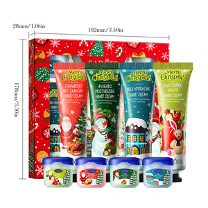 Set de Regalo de Crema de Manos y Bálsamo Labial Navideño con Vitamina E, Hidratante y Anti-Grietas, Colección Portátil de 8 Piezas para Uso Doméstico - Product Image 6