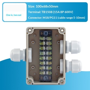 100x68x50mm <b>Waterproof</b> Junction <b>Box</b> One-in-two-out 15A Terminal Block PG11 Cable Gland Enclosure Terminal <b>box</b> - Product Image 2