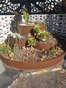 Outdoor Home Decor Raised <b>Rectangle</b> Garden <b>Planters</b> Metallic Series Corten Steel Eco-Friendly Durable and Stylish Wall/Hanging - Product Image 3