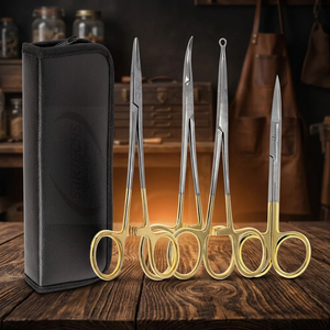 Goldgriff-Haartransplantations-Implantationszangen-Set, 4-teilig, Medizinisches Naht-Trainingsinstrumenten-Kit - Product Image 3