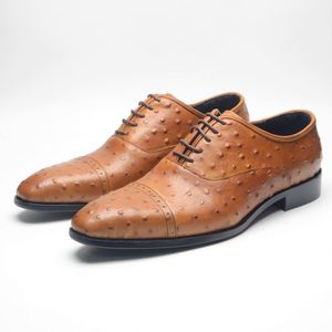 Fall Wedding Business Formal <b>Dress</b> Shoes for <b>Men</b>-Luxurious Designer Lace-Up Brogue Square Toe Height Increasing - Product Image 1