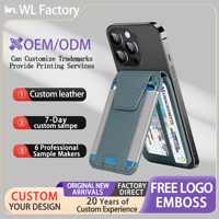 Funda Protectora para Teléfono con Cartera Magnética Delgada y Personalizada, con Soporte Ajustable, Bloqueo RFID, para Tarjetas de Crédito, Identificación y Negocios