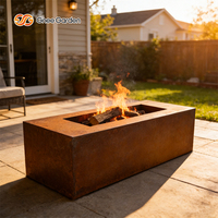 Brasero rectangulaire en acier Corten à prix d'usine, personnalisé, pour bois de chauffage, idéal pour le camping en extérieur et le jardin